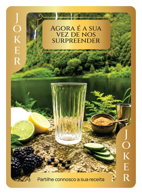 A sua vez: copo por encher, joker Cocktails dos Açores